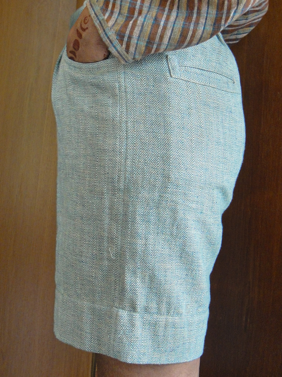 Landscape Shorts in Herringbone Weave